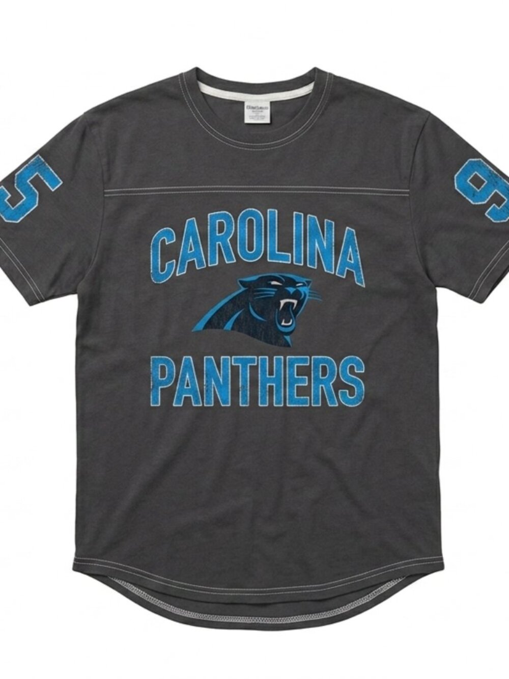 '47 Brand Men's Carolina Panthers T-Shirt Jersey Style Retro NFL Black XL NWT